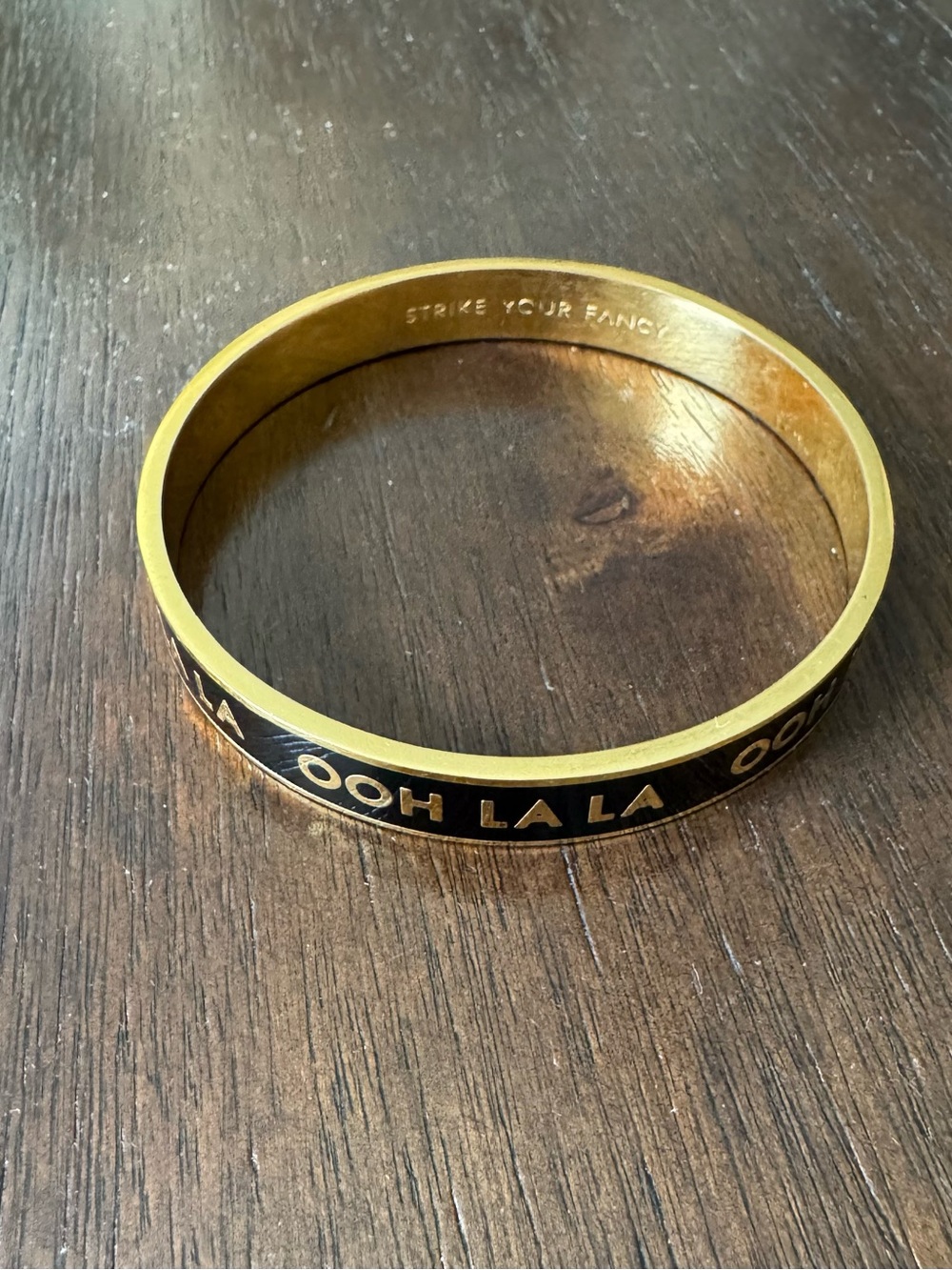 Kate Spade - Ooh La La Black Enamel Idiom Bangle Bracelet